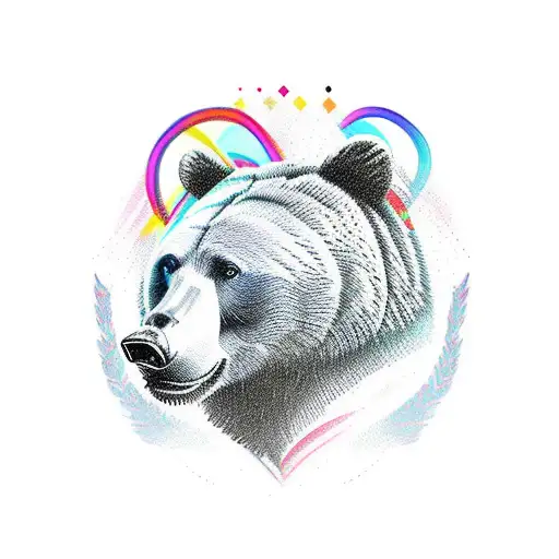 Bear With V Neck Guitar