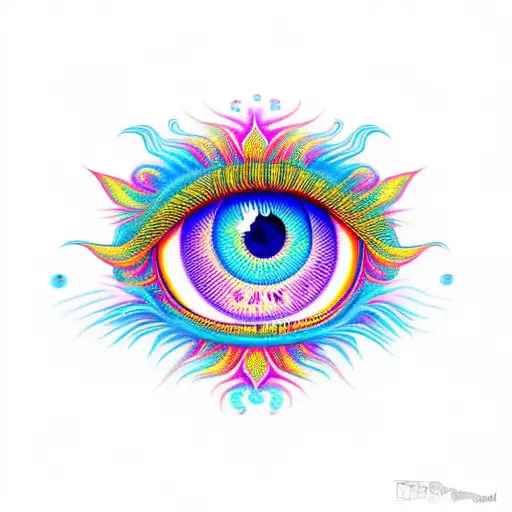 Flaming Psychedelic Borders Eye