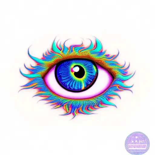 Flaming Psychedelic Borders Eye