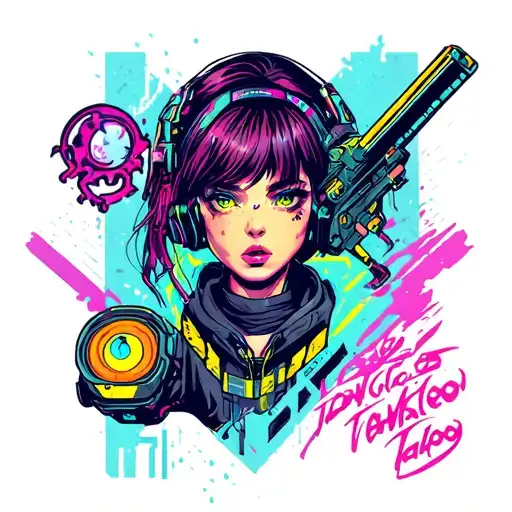 Cyberpunk Inspired Tattoo Featuring