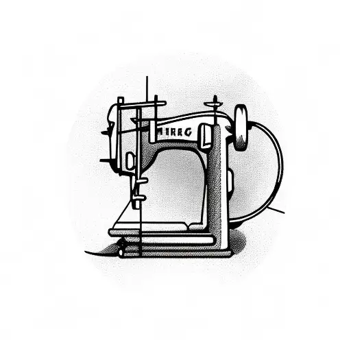 Heart Rate Line Drawing An Old Time Sewing Machine And A 1920 Soccer Ball In The Same Path