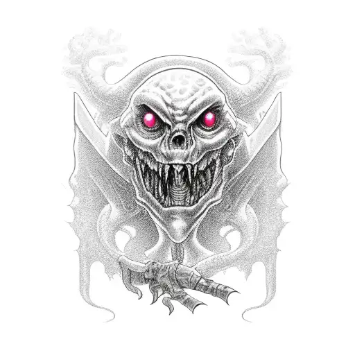 A Tibia Rpg Monster Emerging From A Black Void