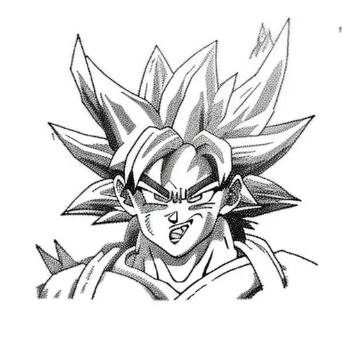 A Fusion Tattoo Design Of Goku From Dragonball And Naruto In A Battle Pose