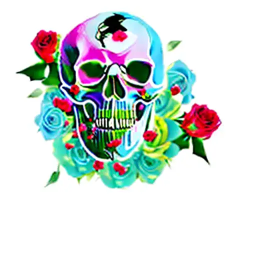 A Skull With Roses On It