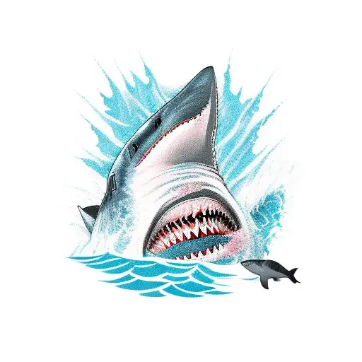 Surfing Shark Fighting A Dog