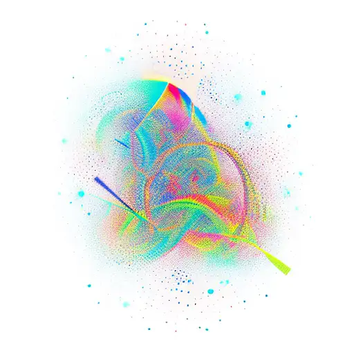 An Abstract Tattoo Of A Trail With Data Visualizations Flowing Through It