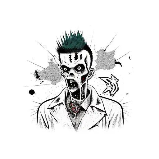 Punkrock Cartoon Zombie