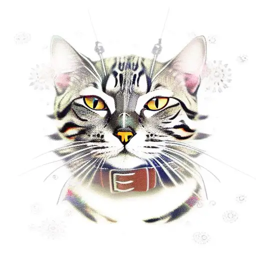 Cartoon Gray Bengal Cat With Mucha Libre Mask And Boots