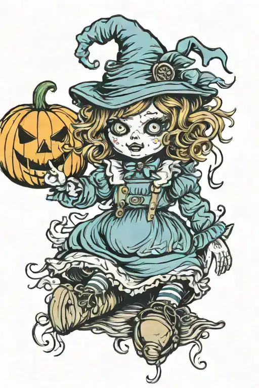 Pumpkin Head Rag Doll