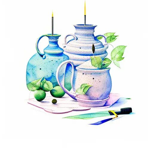 Pottery Trimming Tools Watercolor