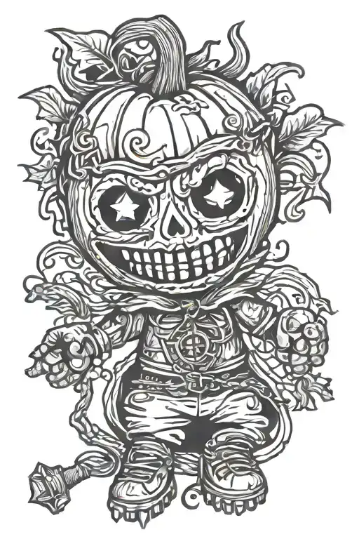 Pumpkin Head Voodoo Doll