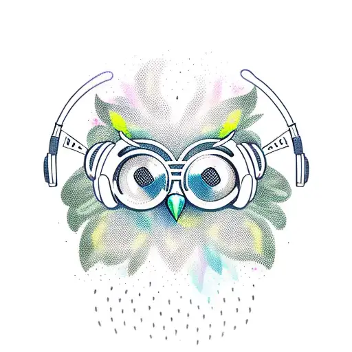 An Owl Wearing Headphones
