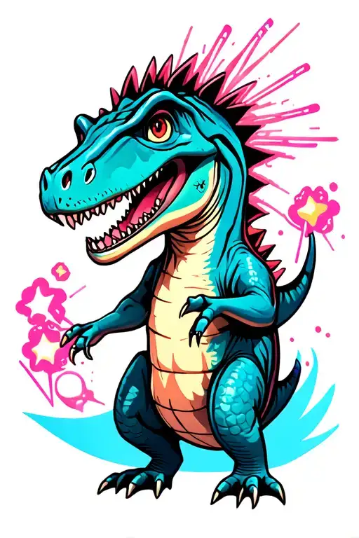 Cartoon Dinosaur With Lasers