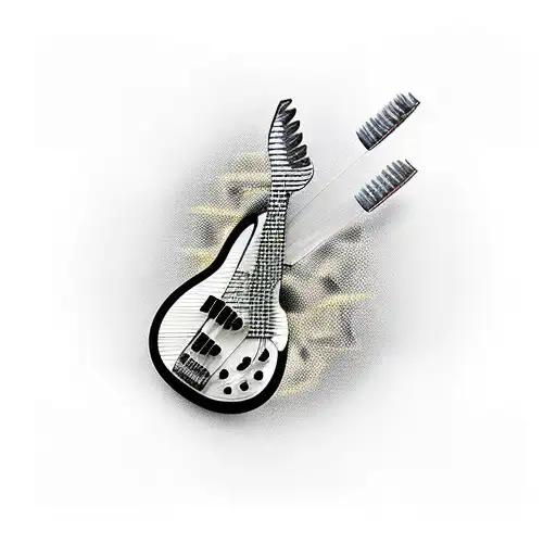 A Bass Guitar Made Of Teeth With Dental Tools As The Strings
