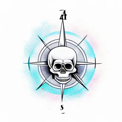 Skull With A Compass