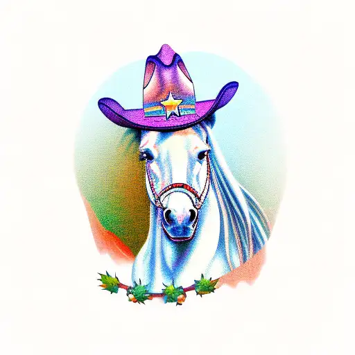 Horse Wearing A Cowboy Hat