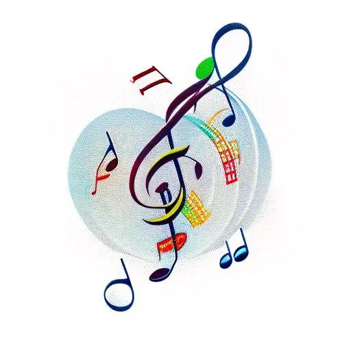 A Music Note Composed Of Various Food Items