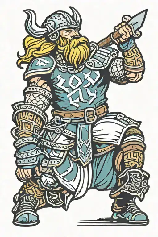 Modernized Nordic Viking And Minnesota Viking Football Player