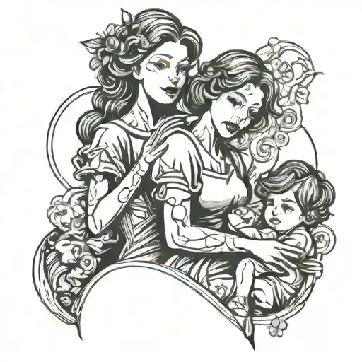 Mother And Two Children