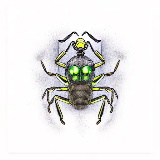 Wicked Yellow Scorpion Infected With Mushroom