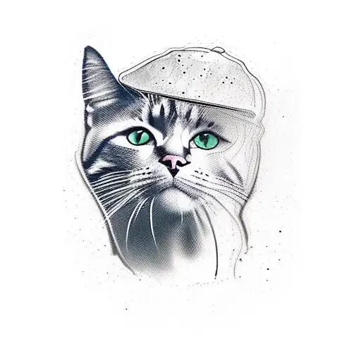 Guy In Hat Eith Lobg Hair Till Shoulders With Cat