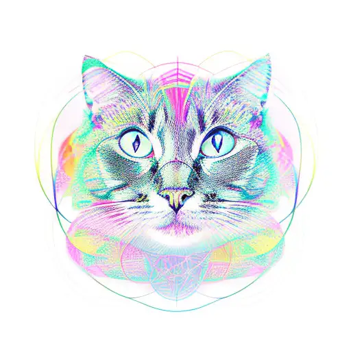 An Abstract Design Of A Mathematical Equation Forming The Shape Of A Cat