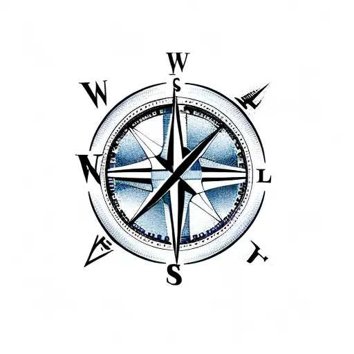 Compass With Initials L And F And S And M