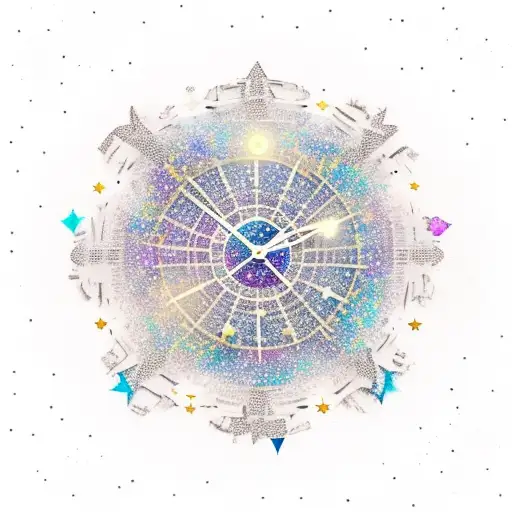 Starry Sky With Constellations Forming Clock Hands