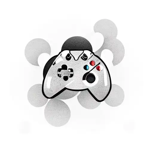 A Small Oriental-inspired Tattoo Of A Gaming Controller