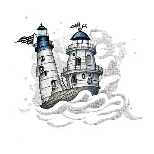 Sea Monster Pirate Ship Lighthouse