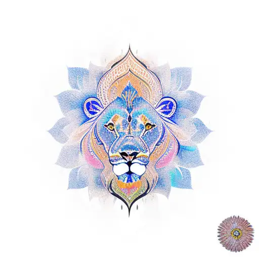 Lion Mandala Fleur Ombre