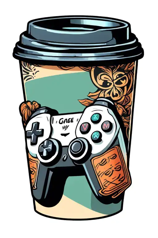 A Coffee Cup Morphing Into A Video Game Controller