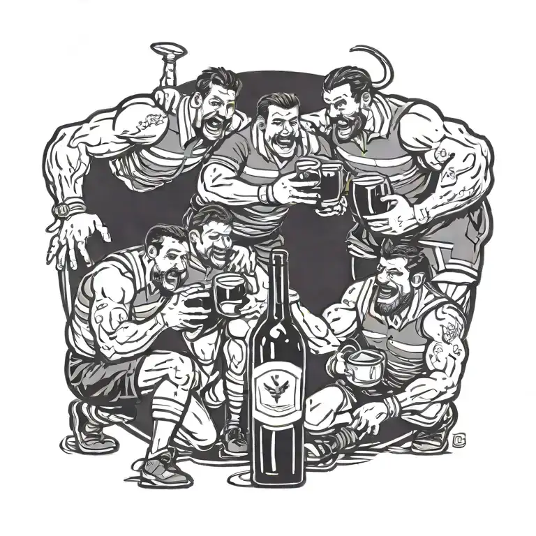 Red Wine Friends And Rugby