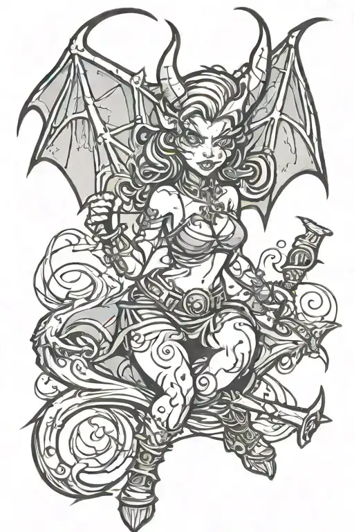 A Demon Girl With A Bat