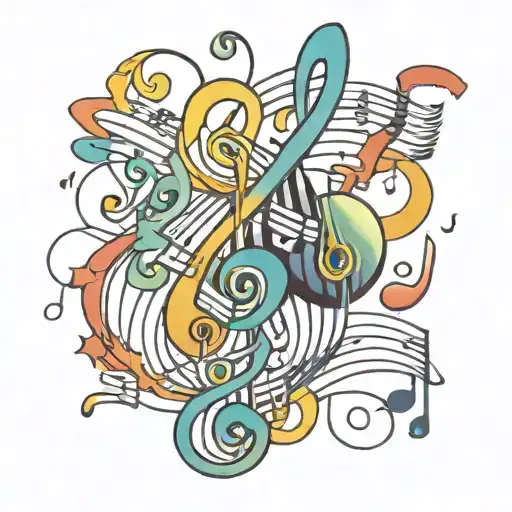 Music Notes Intertwined