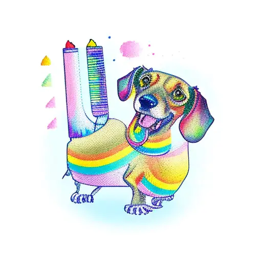 A Maintenance Planner Holding A Rainbow And A Dachshund