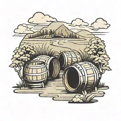 A Golf Course Landscape With Bourbon Barrels As Obstacles