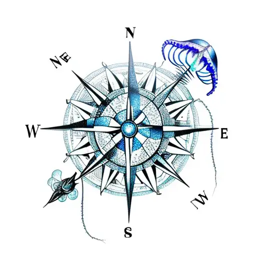 Compass Surrounding Jellyfish