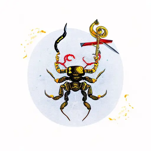 Scorpion And Sword With Blood