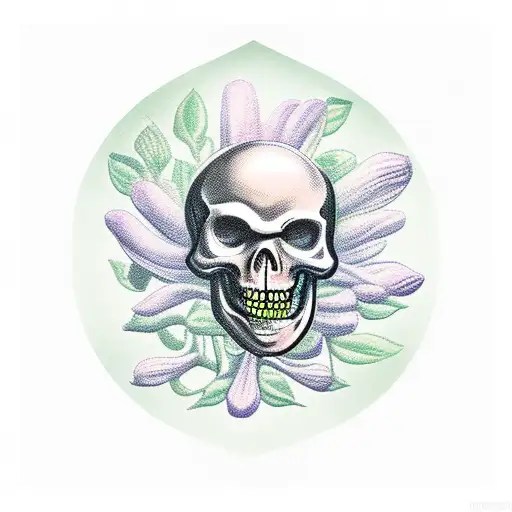 Poisonous Flowers Held By Skeleton Hand