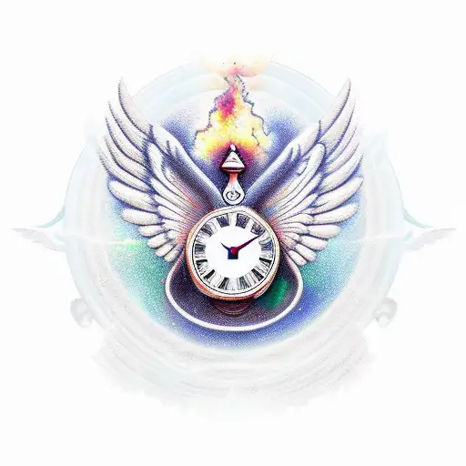 Combine An Hourglass Time Piece And An Angel In A Surrealistic Design