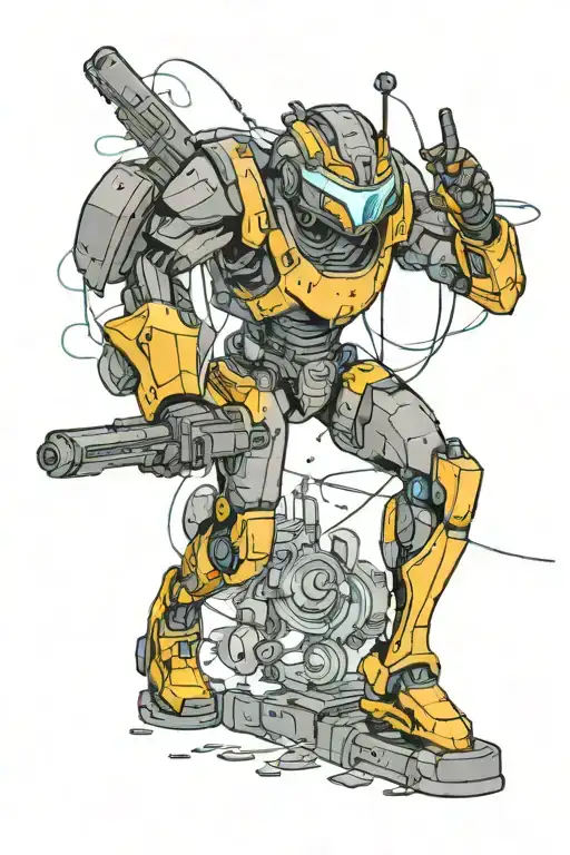 A Futuristic Cyberpunk Scene Of A Warrior Battling Through A Virtual Reality Game