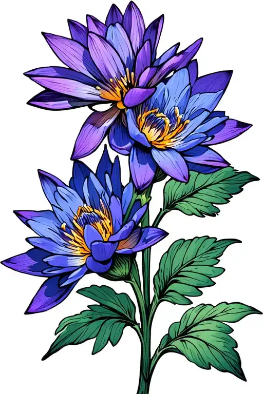 Larkspur Flower And Water Lily