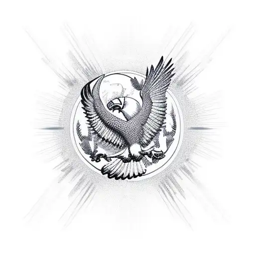 Phillipine Eagle Flying With German Eagle In Ying Yang Formation