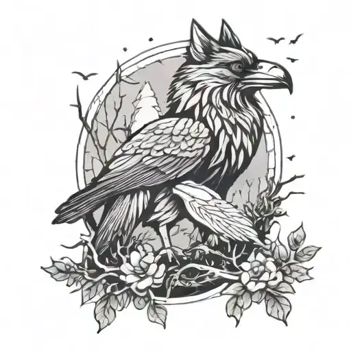 Armenia Wolf Raven Night Forest