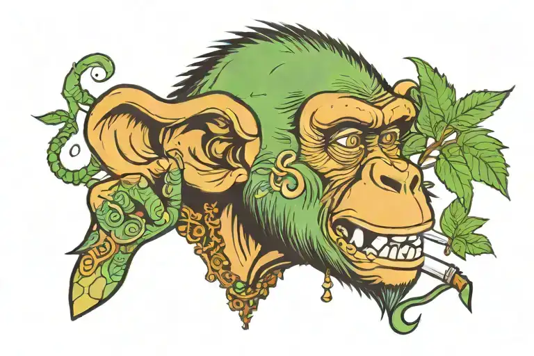 Monkey Snorting Cocaine Weed Gambling