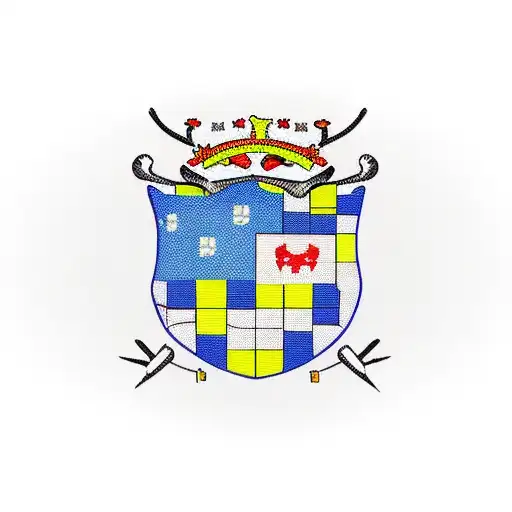 Maryland And Florida Flags Crossed With A Golf Club