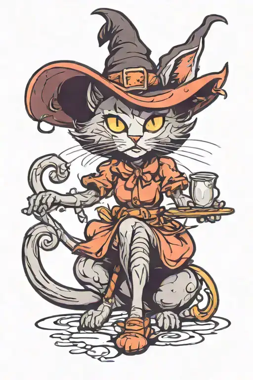 Witch Cat Sitting