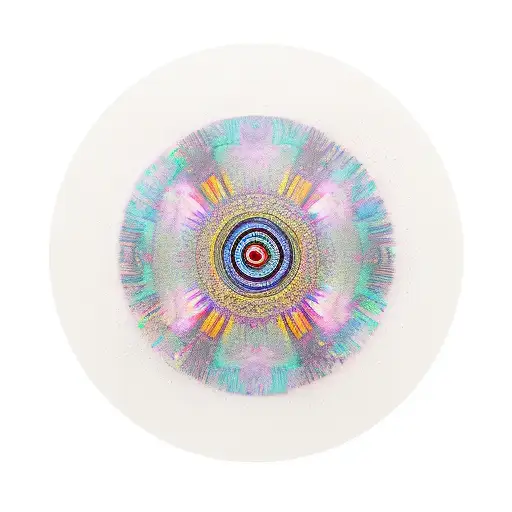 A Tattoo Of A Vinyl Record Spinning With Psychedelic Patterns Emanating From It