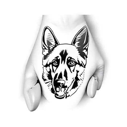 A Boxing Glove Adorned With German Shepherd Patterns